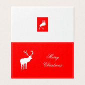 Rote Rentiere Elegante Urlaubskarte (Außenseite Aufgefaltet)