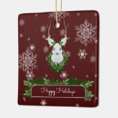 Rote Rentiere Keramik Ornament (Links)