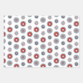 Rote Rentierfäuste und Zweige der Nordischen Volks Geschenkpapier Set (Vorderseite 2)