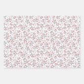 Rote Rentierfäuste und Zweige der Nordischen Volks Geschenkpapier Set (Vorderseite 3)