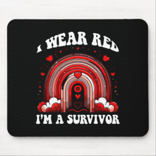 Rote Retro-Herz-Krankheits-Überlebender-Geschenke Mousepad