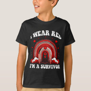 Rote Retro-Herz-Krankheitsüberlebende-Geschenke Re T-Shirt
