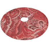 Rote Retro Paisley Bandanna/Bandana Fleece Weihnachtsbaumdecke (Schrägansicht)