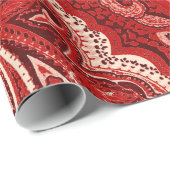 Rote Retro Paisley Bandanna/Bandana Geschenkpapier (Rolleneckpunkt)