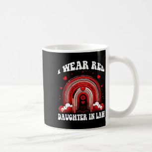 Rote Retro-Schwiegertochter Herzkrankheit Regenbog Kaffeetasse