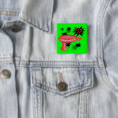 Rote Retro-Strahlpistole Button (Beispiel)