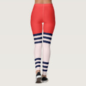 Rote Retro Streifen Leggings (Rückseite)