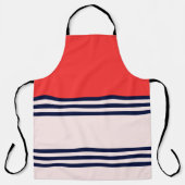 Rote Retro Streifen Schürze (Vorderseite)