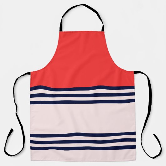 Rote Retro Streifen Schürze (Vorderseite)