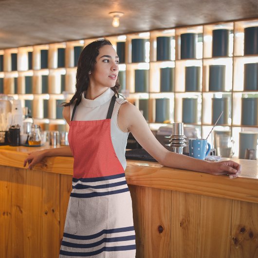 Rote Retro Streifen Schürze