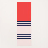 Rote Retro Streifen Yogamatte (Vorderseite)