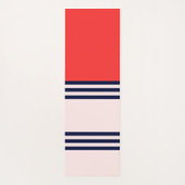 Rote Retro Streifen Yogamatte (Rückseite)