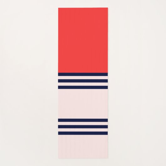 Rote Retro Streifen Yogamatte (Rückseite)