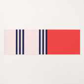 Rote Retro Streifen Yogamatte (Vorderseite (Horizontal))