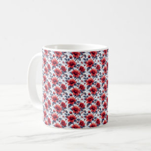 Rote Retro süße vintage elegante chic Blumen Kaffeetasse