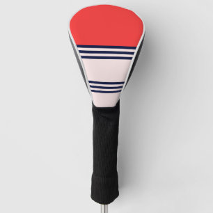 Rote Retrostreifen Golf Headcover