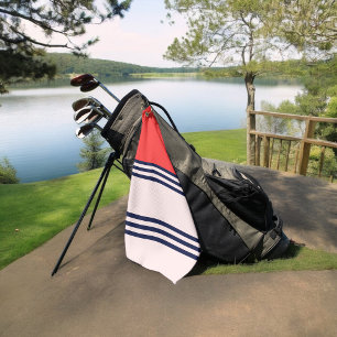 Rote Retrostreifen Golfhandtuch
