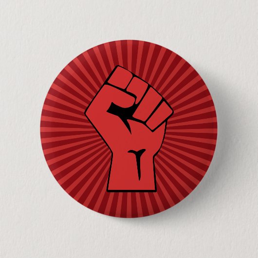 Rote Revolutionsfaust Button (Vorderseite)