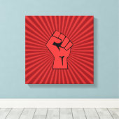 Rote Revolutionsfaust Leinwanddruck (Insitu (Holzboden))