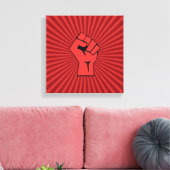 Rote Revolutionsfaust Leinwanddruck (Insitu (Wohnzimmer))