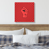 Rote Revolutionsfaust Leinwanddruck (Insitu (Schlafzimmer))