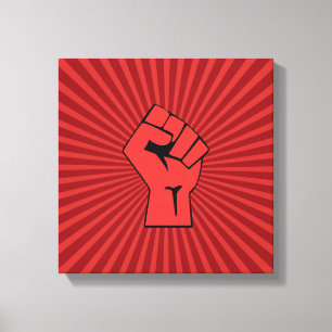 Rote Revolutionsfaust Leinwanddruck