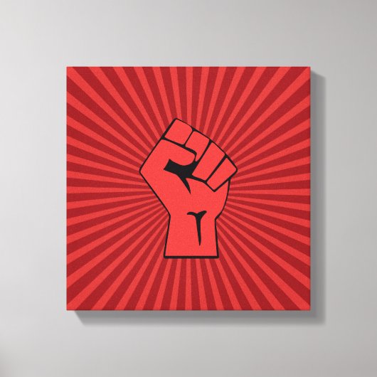 Rote Revolutionsfaust Leinwanddruck (Vorderseite)