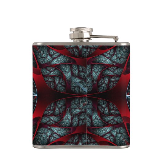 Rote Revolver-Flasche Flachmann (Rückseite)