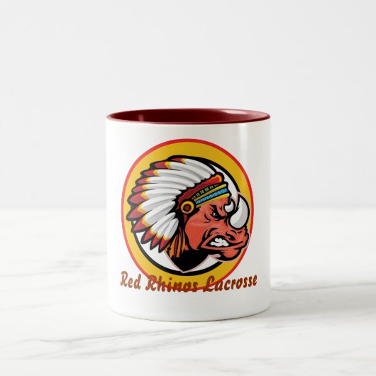 Rote Rhino-Kaffee-Tasse Zweifarbige Tasse (Mittel)