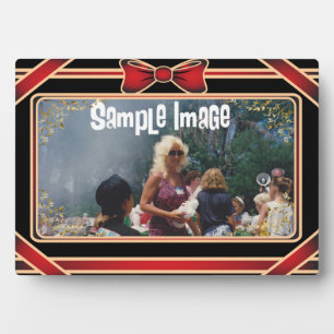 Rote Ribbon Art Plaque Fotoplatte