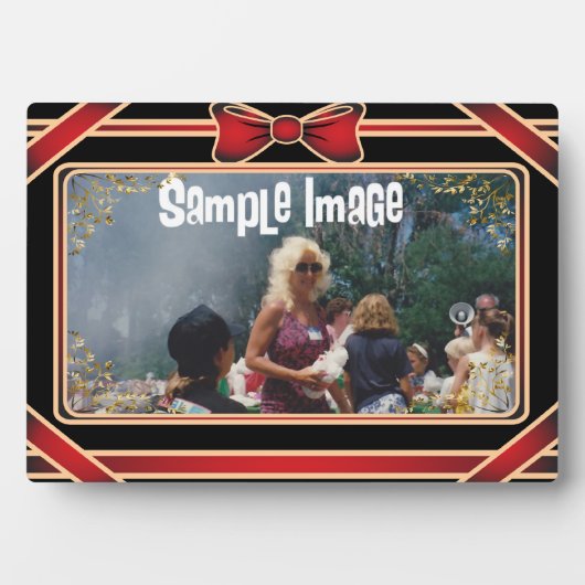 Rote Ribbon Art Plaque Fotoplatte (Vorderseite)