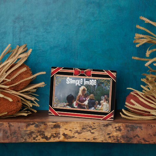 Rote Ribbon Art Plaque Fotoplatte (Seite)