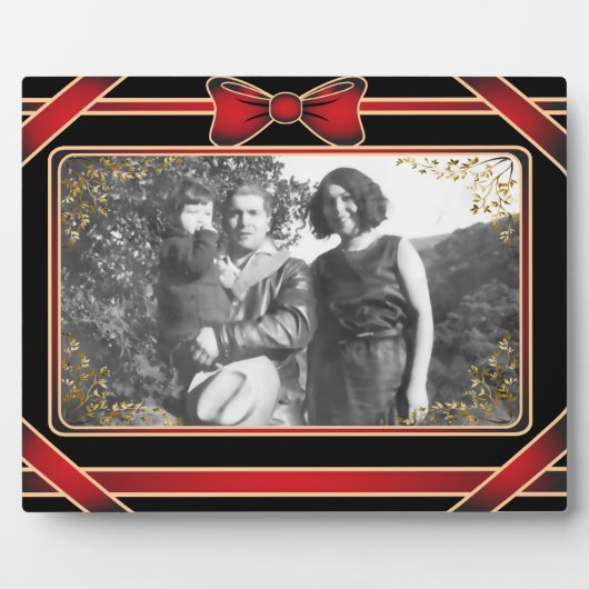 Rote Ribbon Art Plaque Fotoplatte (Vorderseite)