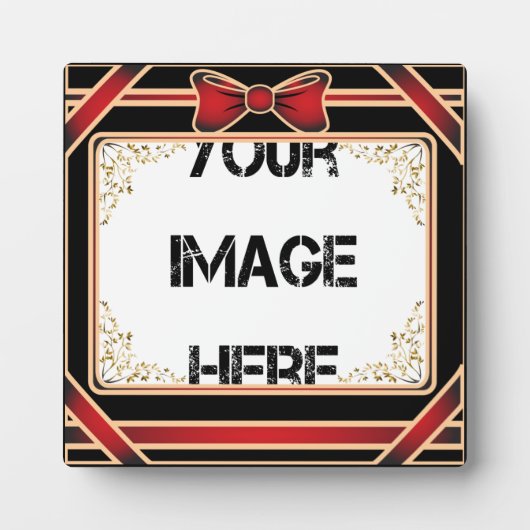 Rote Ribbon Art Plaque Fotoplatte (Vorderseite)
