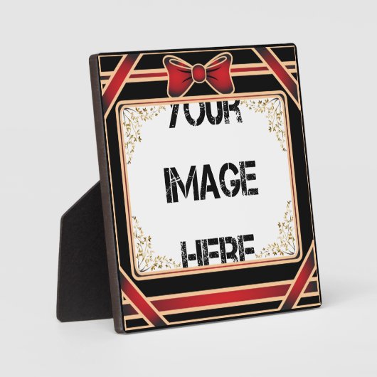 Rote Ribbon Art Plaque Fotoplatte (Vorderseite)