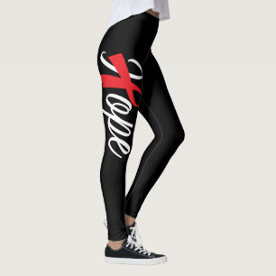 Rote Ribbon Bewusstsein für Herzgesundheit Leggings