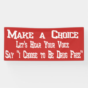 Rote Ribbon Drug free say no to drugs Banner