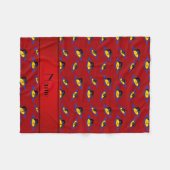 Rote Ringer mit personalisiertem Namen auf Matte Fleecedecke (Vorderseite (Horizontal))