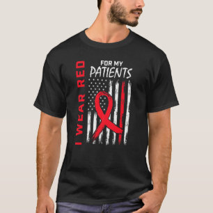 Rote RN Krankenschwestern Patienten Herzerkrankung T-Shirt