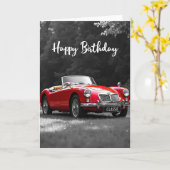 Rote Roadster-Geburtstagskarte Karte (Gelbe Blume)