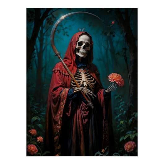 Rote Robe Santa Muerte Poster (Vorderseite)
