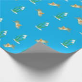 Rote Robin Birds and Snowdrops, Galanthus nivalis Geschenkpapier (Ecke)