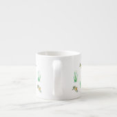 Rote Robin Birds und Snowdrops Espressotasse (Rückseite)