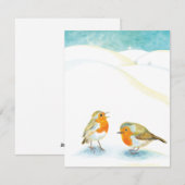 Rote Robins im Winter Feiertagskarte (Vorne/Hinten)