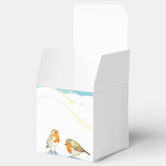 Rote Robins im Winter Geschenkschachtel (Geöffnet)