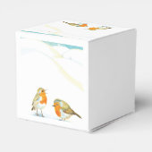 Rote Robins im Winter Geschenkschachtel (Rückseite)