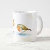 Rote Robins im Winter Jumbo-Tasse (Vorderseite Rechts)