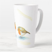 Rote Robins im Winter Milchtasse (Rechte Ecke)