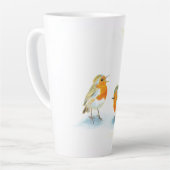 Rote Robins im Winter Milchtasse (Linke Ecke)