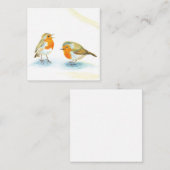 Rote Robins im Winter Mitteilungskarte (Vorne/Hinten)